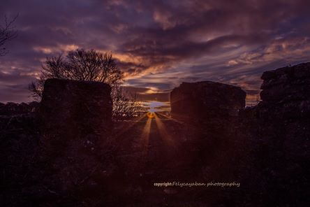 Sunrise over the battlements at Blackwater Castle